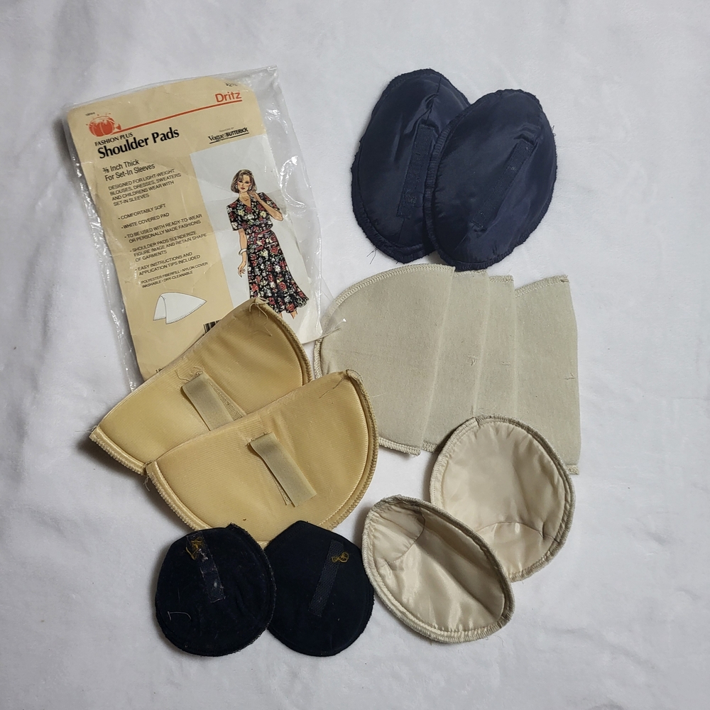 Shoulder Pads Set - Navy, Cream, and Beige